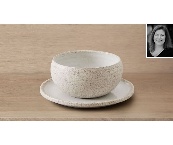 Ceramic Bowl + Plate for Tides, Reykjavik